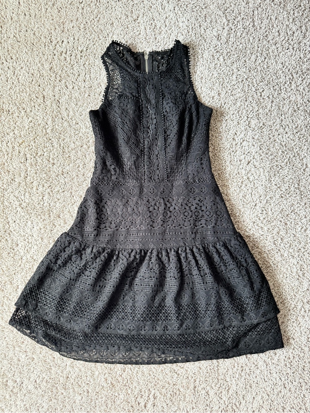 Parker Black Sleeveless Lace Midi Dress